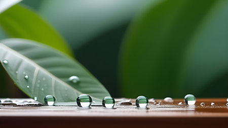 White platform, display for presentation of products, cosmetics on a background of green tropical leaves. High quality photoの素材