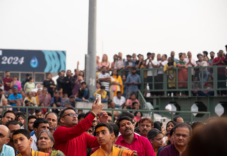 Rishikesh, India, March 24, 2024 Ganga Aarti festival.