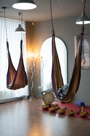 Yoga room for sound healing sessions.の写真素材