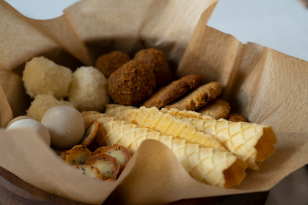 Kazakh sweets and kurt for tea. High quality photoの写真素材