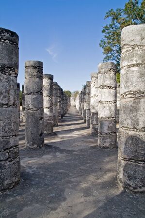 Temple of the Warriors, Chichen Itza, Mexicoの写真素材