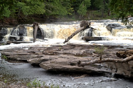 Presque Isle River Porcupine Mountains Wilderness State Park, Michigan, USAの写真素材