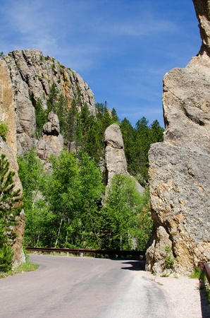 Needles Highway Scenic Drive  SD Highway 87  in Custer State Park, South Dakota, USAの写真素材