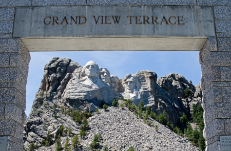 At the Grand View Terrace at Mount Rushmore National Memorial, South Dakota, USAのeditorial素材