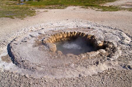 Beach Spring in the Upper Geyser Basin of Yellowstone National Park, Wyoming, USAの写真素材