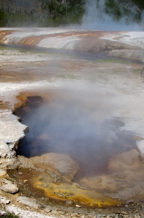 Fumarole in the Black Sand Geyser Basin of Yellowstone National Park, Wyoming, USAの写真素材