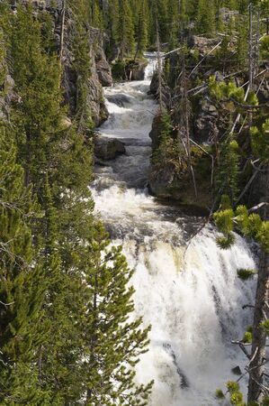 Kepler Cascades of the Firehole River in Yellowstone National Park, Wyoming, USAの写真素材