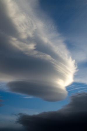 Amazing skies over Puerto Natales, Patagonia, Chileの写真素材
