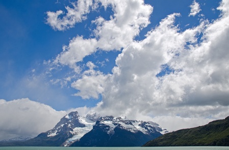 Mount Balmaceda  and Glacier at the end of the Last Hope Sound in Bernardo Higgins National Park, Patagonia, Chile  の写真素材