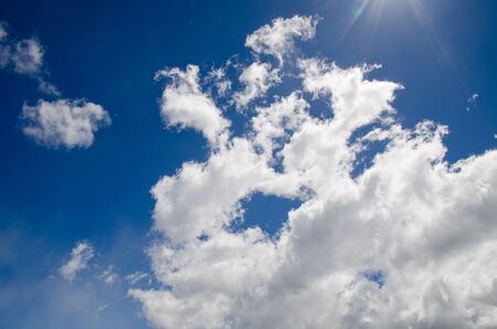 Clouds and sun rays, Patagonia, Chileの写真素材