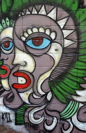 Graffiti titled Kill The Eye in Sao Paulo Brazilのeditorial素材