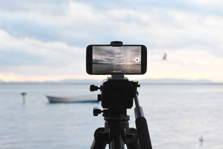 digital android telephone camera on tripod
