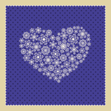 snowflakes in heart shapedのイラスト素材