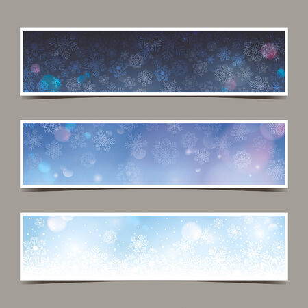 set of winter bannersのイラスト素材
