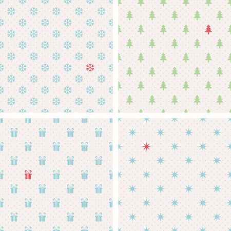 set of seamless Christmas Patternsのイラスト素材