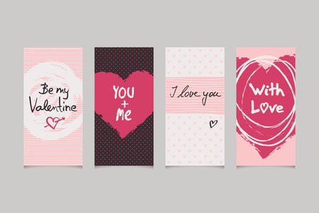 set of valentines bannerのイラスト素材