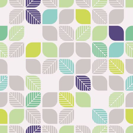 seamless geometric pattern with leavesのイラスト素材