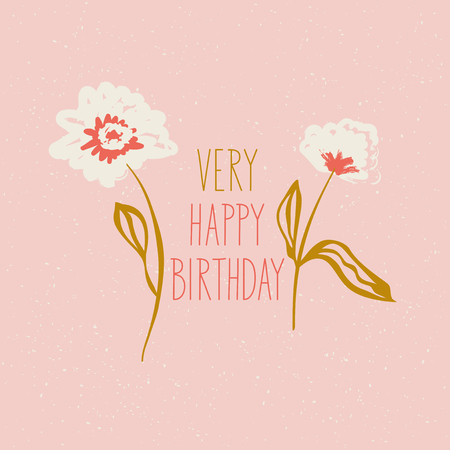 happy birthday, greeting cardのイラスト素材