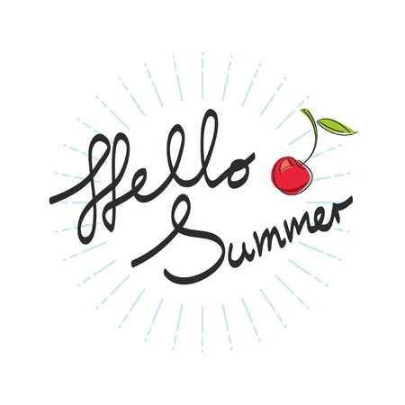 hello summer, template for summer designのイラスト素材