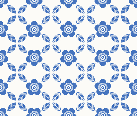 seamless retro pattern with flowersのイラスト素材