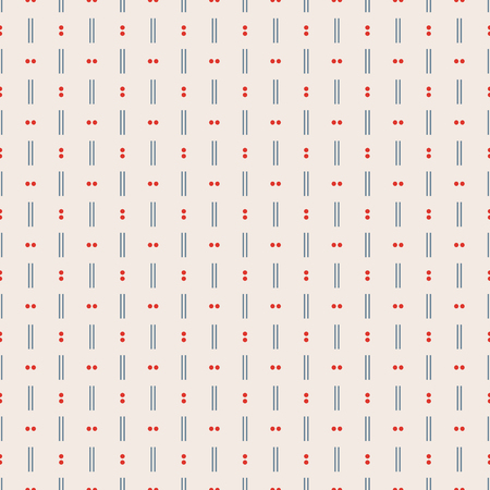 Seamless vintage pattern with red circles and blue linesのイラスト素材