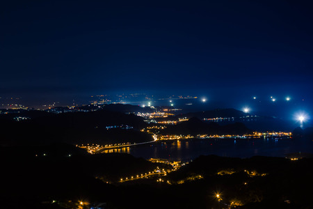 The night city in Jiufen New Taipei cityの写真素材