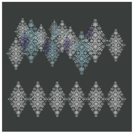 Abstract christmas ornament made of rhombuses and snowflakesのイラスト素材