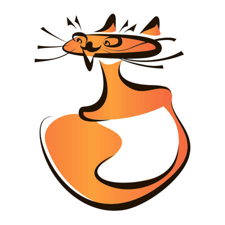 This is an orange stylized catのイラスト素材
