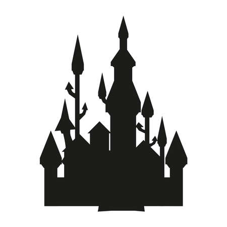 The silhouette of a medieval castleのイラスト素材