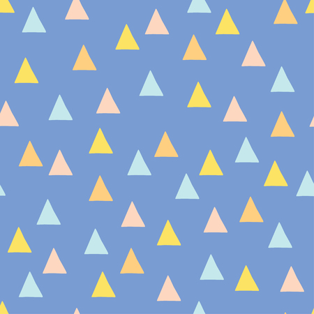 Seamless minimal vector pattern with colorful triangles. For cards, invitations, wedding or baby...