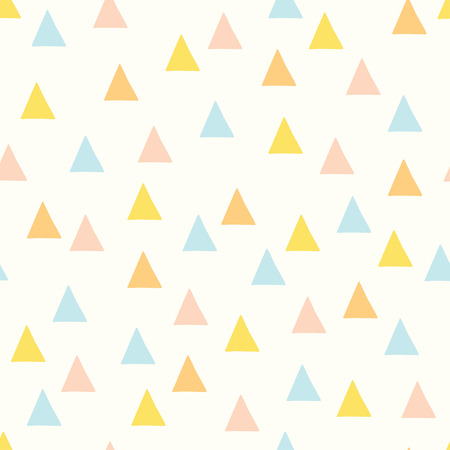 Seamless minimal vector pattern with colorful triangles. For cards, invitations, wedding or baby shower albums, backgrounds and scrapbooks.のイラスト素材