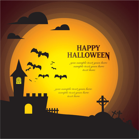 Happy halloween greeting theme setのイラスト素材