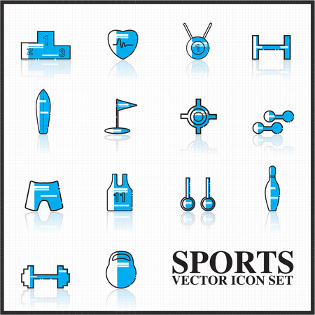 sports vector icons set outline twotone big setのイラスト素材