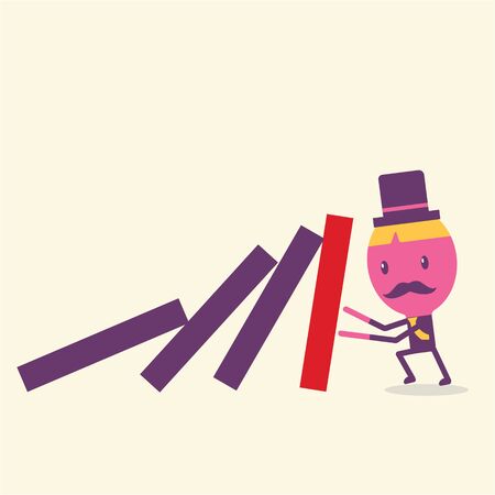 Businessman cartoon concept vector, flat styleのイラスト素材
