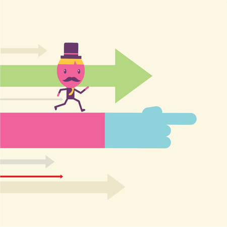 Businessman cartoon concept vector, flat styleのイラスト素材