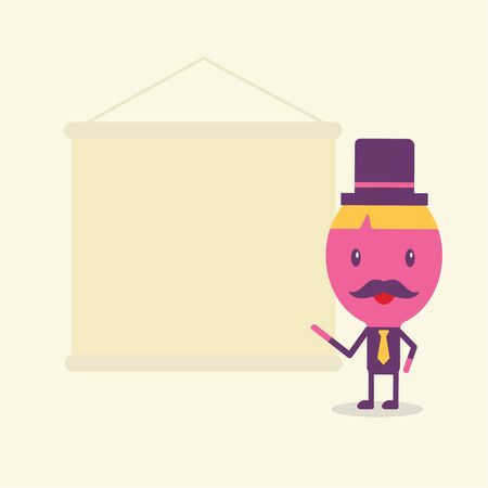 Businessman cartoon concept vector, flat styleのイラスト素材