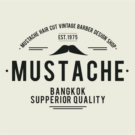 mustache vintage gentleman emblems logo designのイラスト素材