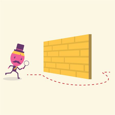 Businessman cartoon concept vector, flat styleのイラスト素材