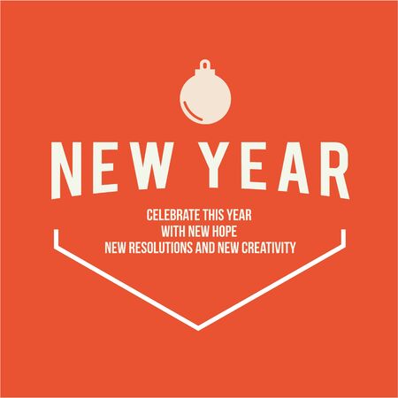 Happy new year emblem theme setのイラスト素材