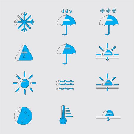 Vector illustration of simple weather icons setのイラスト素材