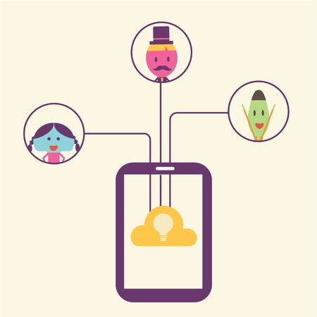 cartoon idea concept vector, flat styleのイラスト素材