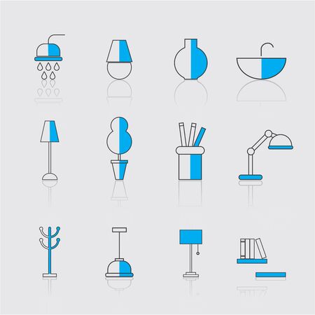 Set of furniture for interiorのイラスト素材