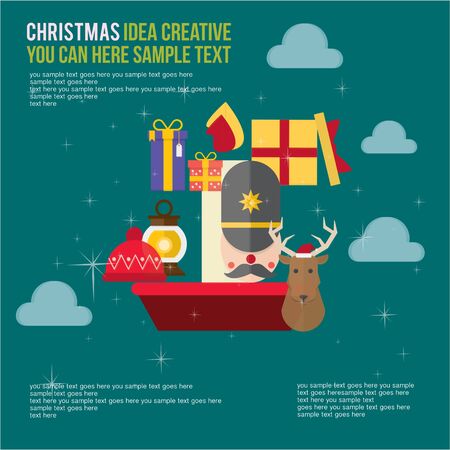 Merry Christmas Element Day Theme Set, Greetingsのイラスト素材