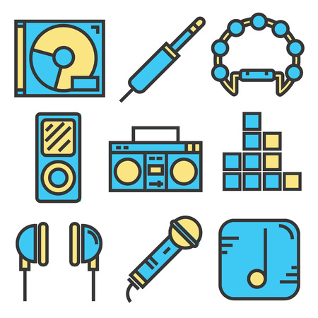 Music icons line set, illustration designのイラスト素材