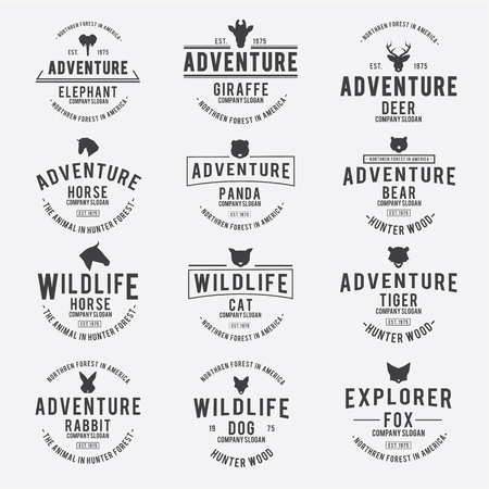 The Silhouette wild animal, Vector illustration emblemのイラスト素材