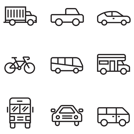 Cars icons set illustration design, line colour EPS10のイラスト素材