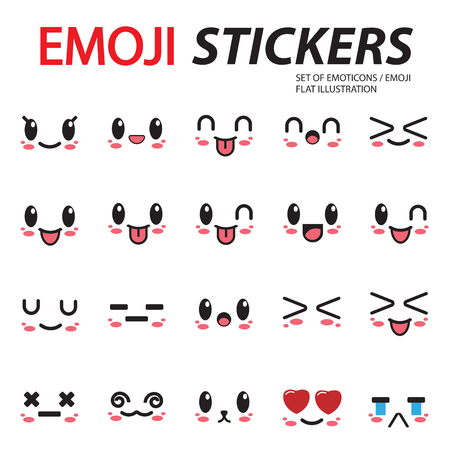 emoji icon vector feeling faceのイラスト素材