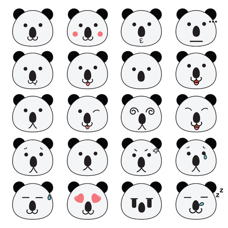 bear face feeling vector icon set, illustration designのイラスト素材