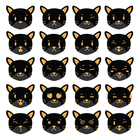 cats vector icon emotion feeling face templateのイラスト素材
