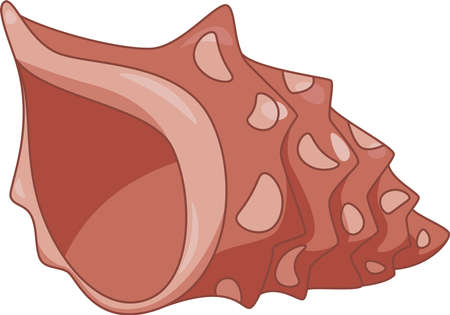 conical cartoon shell with spots and scallop.のイラスト素材